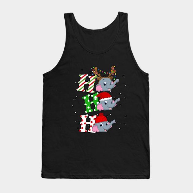 Elephant Ho Ho Ho Christmas Tank Top by TeeSky